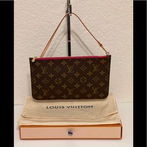 🆕 Louis Vuitton POUCH WRISTLET CLUTCH ONLY from Neverfull MM Monogram Canvas